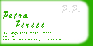 petra piriti business card